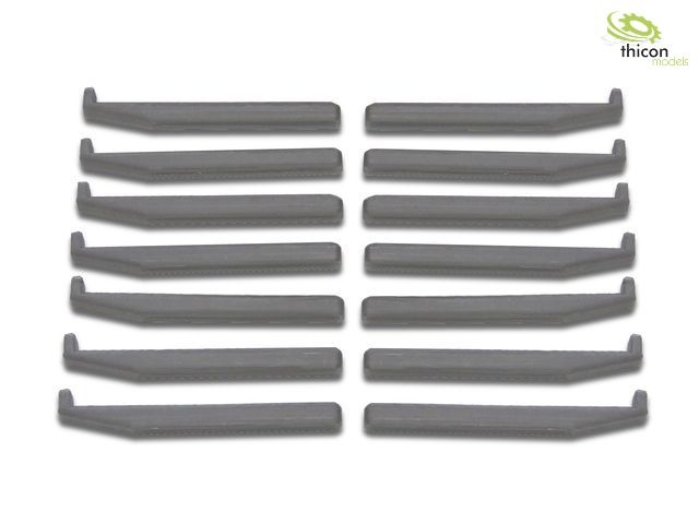 1:14 Boom set for low loader silver 14 pieces