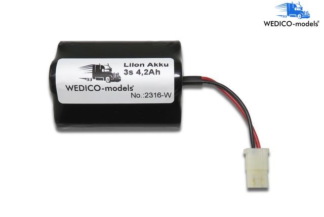 Battery 11.1V 4.2Ah LiIon with AMP and protection electronic