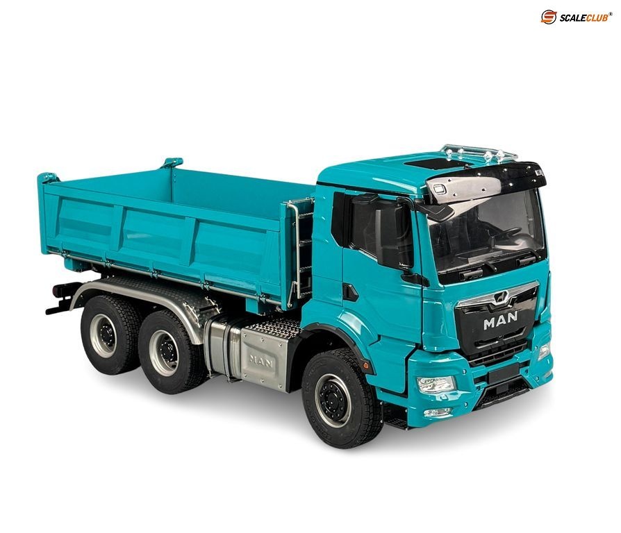 1:14 6x6 3-Seitenkipper MAN TGS Metall in blau RAL5021 RTR