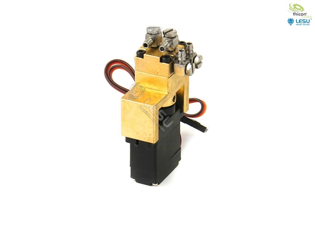 Hydraulic control valve 1-way brass with 12mm mini servos