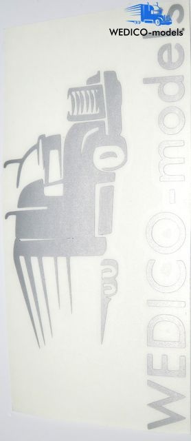 Sticker Wedico-models logo silver plotted 180x95mm