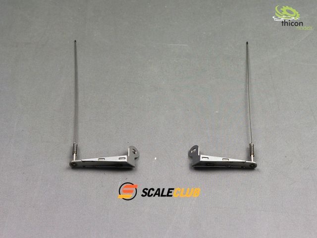 Mirror antenna with bracket on the right made of V2A for Sca